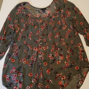 Babydoll style floral blouse